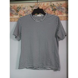 Andrew St. John Medium Strip Vintage Stretch Classic Casual Korea Top